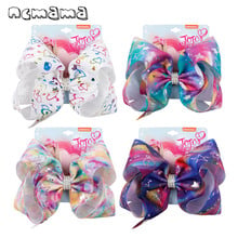 8" Jojo Bows Hair Bows for Girls Hair Clips with Rhinestone Print Grosgrain Ribbon Bow Hairgrips Jojo Siwa Hair Accessories 2024 - buy cheap