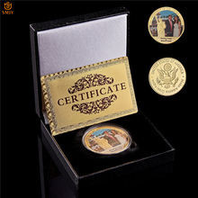 USA President Donald Trump And First Lady 1OZ Gold/Silver Plated Commemorative Coin Value W/Display Box 2024 - buy cheap