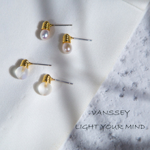 Vanssey Fashion Jewelry Light Bulb Natural Freshwater Pearl Glass Stud Earrings Accessories for Women 2019 New 2024 - buy cheap