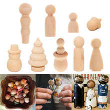 Natural inacabado de madeira peg anjo boneca corpos pessoas formas para artes e artesanato vidoeiro e maple madeira turnings 2024 - compre barato