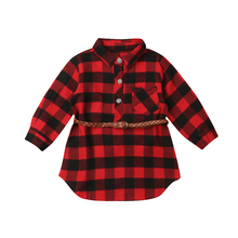 Citgeett Christmas Newborn Kids Baby Girls Plaid Princess Party Long Sleeve Dress Autumn Spring Red Cute Clothes 2024 - buy cheap