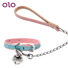 OLO Dog Bells Neck Belt PU Leather Slave Collar SM Bondage Slave Restraints for Women Bondage Restraints Sex Toys for Couples 2024 - buy cheap