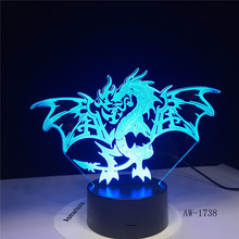 Fire Dragon 3d Led Light 7 Colors Night Lamp For Kid Gift Touch Led Usb Table Lampara Lampe Baby Sleeping Nightlight AW-1738 2024 - buy cheap
