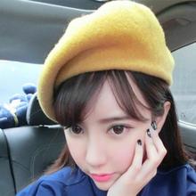 Lady Spring Winter Berets Hat Painter Style Hat Women Wool Vintage Berets Solid Color Caps Female Bonnet Warm Walking Cap 2024 - buy cheap