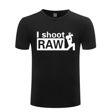 Мужская футболка с коротким рукавом I shoot RAW, хлопковая Повседневная футболка с круглым вырезом, 2018 2024 - купить недорого