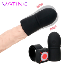 VATINE-juguetes sexuales de 7 velocidades para hombres, retraso de eyaculación para pene, extensor de pene, entrenador duradero, vibrador, masaje de cabeza de pene 2024 - compra barato