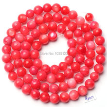 High Quality 4mm Pretty Natural Red Shell MOP Round Shape DIY Gems Loose Beads Strand 15" Jewelry Accessory w1039 2024 - buy cheap