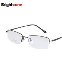 Brightzone Ретро 4 Цвета титановые очки мужской половины оправа Прозрачные Линзы для очков на высоком каблуке; Модные прозрачные оптические оправы для очков 2024 - купить недорого