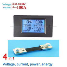 Dykb multímetro amperímetro voltímetro dc 100v 100a display lcd digital atual tensão de energia medidor bateria monitor + shunts 2024 - compre barato