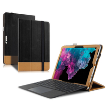 Capa protetora para microsoft surface pro 5 12.3 ", capa de couro sintético 2024 - compre barato