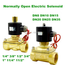Normally Open Electric Solenoid Valve Water Air N/O 2 Way 1/4" 3/8" 1/2" 3/4" 1" 11/4" 11/2"Brass Body DC12V 24V AC220V Brass Va 2024 - buy cheap