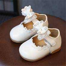 Zapatos de cuero sólido para bebé niña, zapatos de princesa con lazo de encaje, zapatos para niño niña 2024 - compra barato