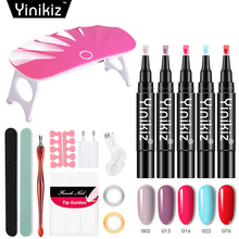 Yinikiz 3 In 1 Gel Varnish Pen Set Nail Art Manicure Semi-permanent One Step Nail Gel Polish Pen Set UV LED Nails Dryer 2024 - buy cheap