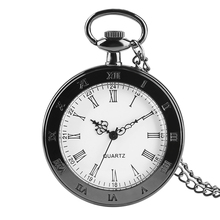 White Vogue Men's Pocket Watch Roman Number Pendant Necklace Pocket Watch for Man Concise transparent Pocket Watches for Boys 2024 - buy cheap