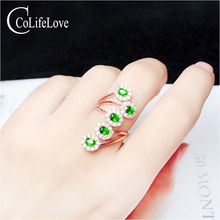 CoLifeLove fashion silver gemstone ring 925 silver five pieces natural diopside jewelry for party free jewelry box 2024 - buy cheap