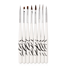 8pcs Professional Zebra UV Gel Polish Liner Brush Pen Nail Art Acrylic 8 Sizes French Brushes Set Dotting Drawing Painting Salon 2024 - buy cheap