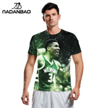 NADANBAO hombres Giannis Antetokounmpo 3D Digital impreso Tee Casual Tops MVP Bucks manga corta baloncesto camisetas 2024 - compra barato