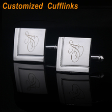 Personalized Cufflinks for Men Wedding Gifts for Guests Groomsmen Custom Cuff links Initials Engraved Men's Jewelry Cuffs CL-032 2024 - buy cheap