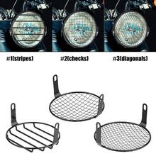 6.5 Motorcycle Side Mount Headlight Round Grill Cover Mask Led Headlights Grill Cover CNC for Cruiser Chopper Cafe Racer 2024 - buy cheap