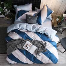 BEST luxury black strips Duvet Cover flat bed Sheets +Pillowcase  King Queen full Twin Bedding Set Bedding Set 3/4pcs 29 2024 - buy cheap