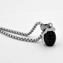 SUNNERLEES Jewelry Stainless Steel Pendant Necklace Black Silver Color Hand Grenade Model Link Chain For Men Women Gift SP104 2024 - buy cheap