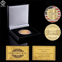 WWII Normandy War Cimetiere American Gold Challenge Army Medal Commemorative Coins W/ Luxury Box Collection 2024 - buy cheap