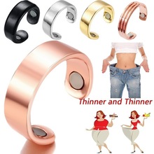 Акупунктурные массажные черные розовые Золотые Регулируемые кольца для похудения для женщин и мужчин, модное простое черное кольцо для похудения для женщин 2024 - купить недорого
