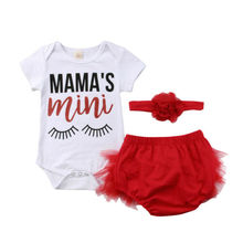 Camiseta de manga corta para niñas recién nacidas, pelele + pantalones cortos de tutú, minifaldas, conjunto de ropa, 0 a 24 meses 2024 - compra barato