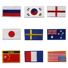 Parches bordados de retales para ropa, parches para planchar para cerrar zapatos, bolsas, insignias, bandera japonesa de Estados Unidos, Corea, Canadá 2024 - compra barato