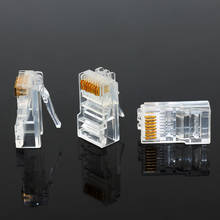 20/50/100 шт. Cat6 Cat6e RJ45 Ethernet кабели, модуль, штекер, сетевой соединитель, с кристаллами, с золотым покрытием, сетевой кабель OULLX 2024 - купить недорого