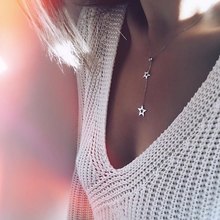 Simple Style Hollow Star Pendants Necklaces for Women 2018 Fashion Jewelry Ladies Clavicle Chain Party Necklace Gold Color 2024 - buy cheap