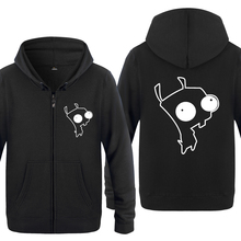 Invader Zim Dog Gir Cute Cartoon Sweatshirts Men 2018 Mens Zipper Hooded Fleece Hoodies Cardigans 2024 - buy cheap