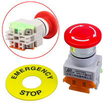 Botón pulsador de parada de emergencia, pulsador con autobloqueo, 1NO, 1NC, DPST, CA 660V, 10A, color rojo, seta, novedad 2024 - compra barato
