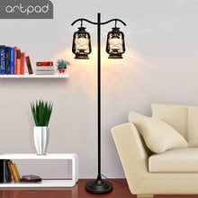 Vintage Floor Lamp With Foot Switch Kerosene Glass Lampshade E27 Black LED Floor Standing Lamps Bedroom Living Room Lustre 2024 - buy cheap