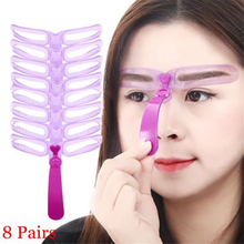 8pcs Eyebrow Stencil  Styling Tool Supplies Eyebrows  Grooming Template Kit  Eyebrow Shaper Model Makeup 2024 - buy cheap