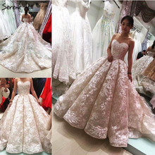 Dubai Fashion Handmade Flowers High-end Wedding Dress 2021 Off Shoulder Sexy Luxury Lace Bridal Gown Serene Hill HA2170 2024 - buy cheap
