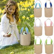 Brand New Easter Bunny Rabbit Ear Gift Bag Egg Basket Cute Jute Burlap Rabbit Gift Bag Handbags Party Gift 2024 - buy cheap