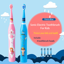 Электрическая зубная щетка UBALUN для детей, перезаряжаемая зубная щетка Sonic USB, портативное зарядное устройство, 4 головки, электрическая зубная щетка 2024 - купить недорого