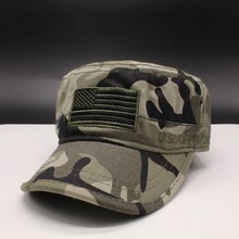 Gorras militares de camuflaje clásicas para hombre, gorros de Cadete del ejército, gorra plana ajustable de algodón, 2018 2024 - compra barato