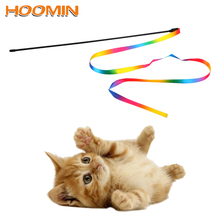 HOOMIN игрушки для кошек красочная волшебная палочка для кошек Интерактивная палочка с радужной тканью товары для домашних животных Товары для домашних животных 2024 - купить недорого