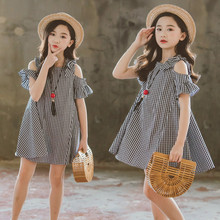 3-13T Summer Girl Dress Elegant Tutu Child Clothes Baby Plaid Floral Girl Dress Kids Clothes Beach 2024 - buy cheap