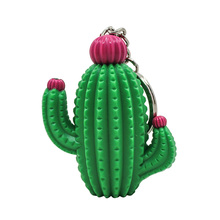 1pc Cactus Keyring Keychain LED Lighting Sounding Key Ring Chain Bag Pendant Charm Car Hanging Decoration Handbag Charms Gift 2024 - buy cheap
