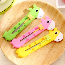 1PCS New Lovely Giraffe Utility Knife Paper Cutter Cutting Paper Razor Blade Office Stationery Escolar Papelaria School Supply 2024 - buy cheap