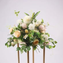 Bola de flores artificiales de peonía, decoración de centros de mesa de hortensia, Fondo de boda, soporte de flores, 38cm 2024 - compra barato