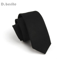 Corbatas de algodón para hombre nuevo sólido negro Delgado cuello ajustado corbata novio boda fiesta negocios corbata SK701 2024 - compra barato