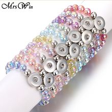 New Snap Button Bracelet Bangle Handmade Beaded Snap Bracelets Fit 20mm 18mm Snaps Buttons Fashion Beaded Snap Button Jewelry 2024 - buy cheap