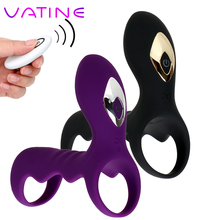 VATINE 10 Speeds Silicone Delay Ejaculation Vibrator Sex Toys for Men Penis Rings G Spot Stimulation 2024 - buy cheap