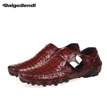 High End Woven Leather Men Loafer Moccasins Business Man Slip On Octopus Full Grain Leather Driving Car Shoes Trendy 2024 - buy cheap