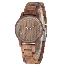 Wooden Watch for Men Quartz Timepiece Luminous Hands Wood Bangle Wristwatch Fashion Simple Man Clock Bracelet Clasp reloj 2019 2024 - buy cheap