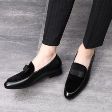 Sapatos masculinos de casamento, slip-on, loafers, baixos, em couro preto, camurça vermelha, dropshipping, 2019 2024 - compre barato